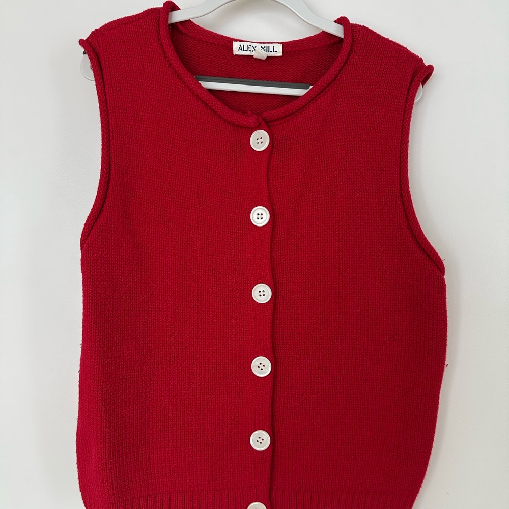 Alex Mill Bridget Vest in Cotton, Red